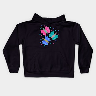 Fluttering rainbow Butterflies Kids Hoodie